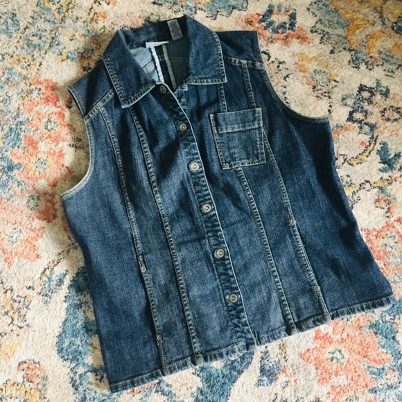 Coats | Chicos Platinum Denim Vest 